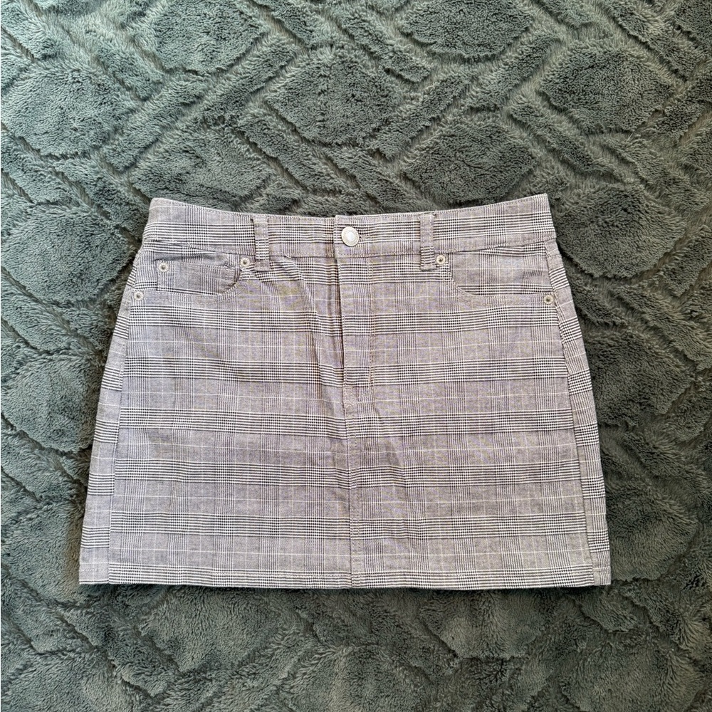 American Eagle plaid denim mini skirt